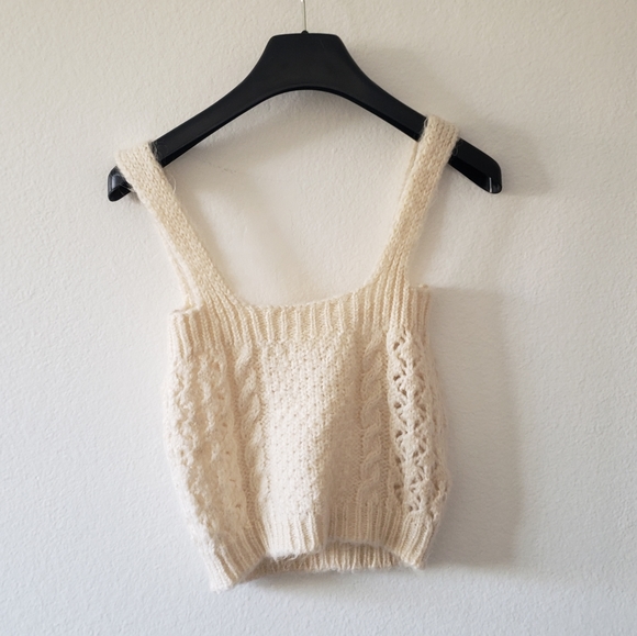 Mango NWOT knit sweater tank top crop - Picture 4 of 7